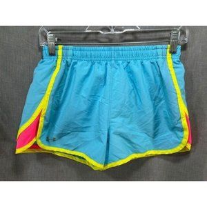 Under Armour Heat Gear Shorts Womens Small Blue‎ Drawstring Gym Ladies.